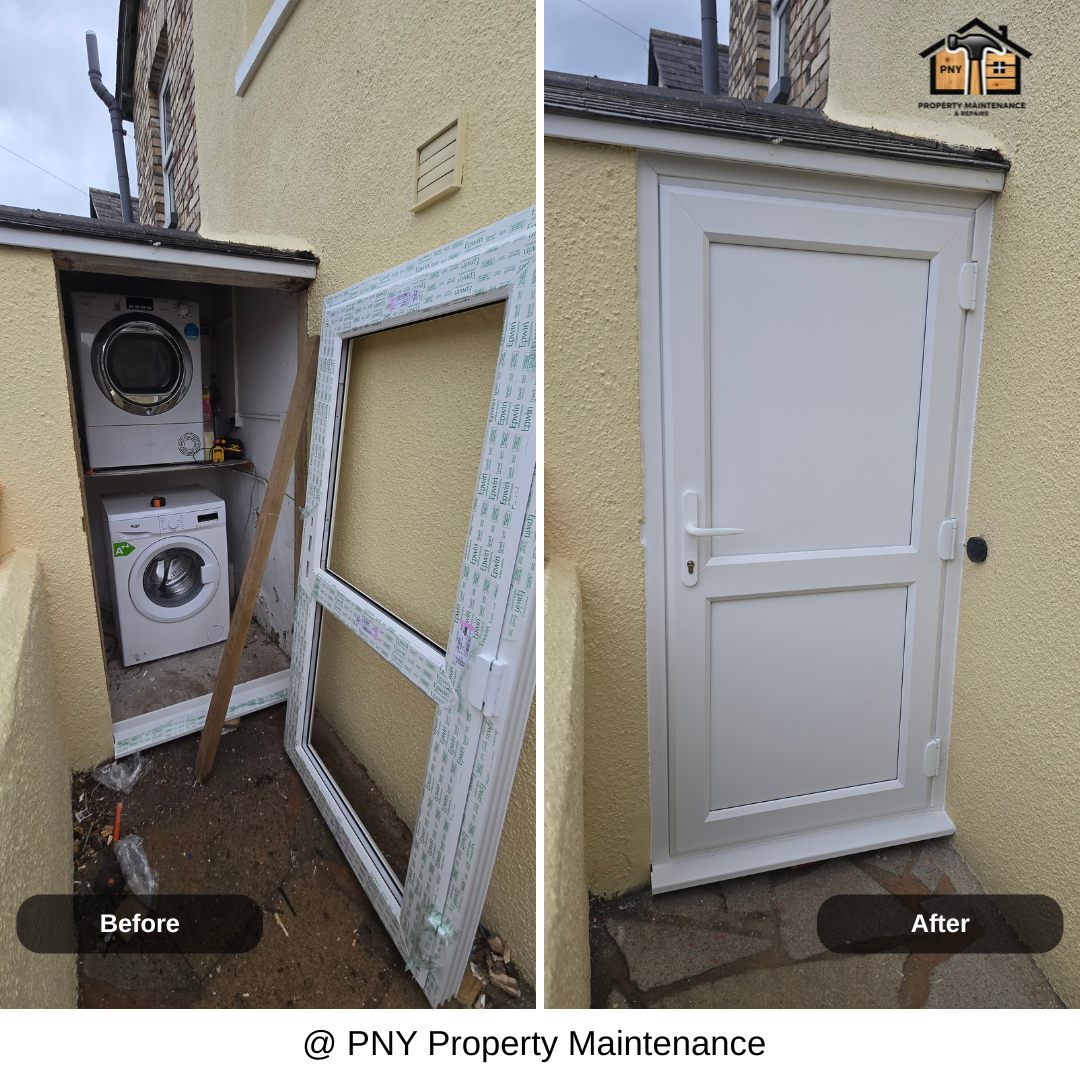 External uPVC door installation