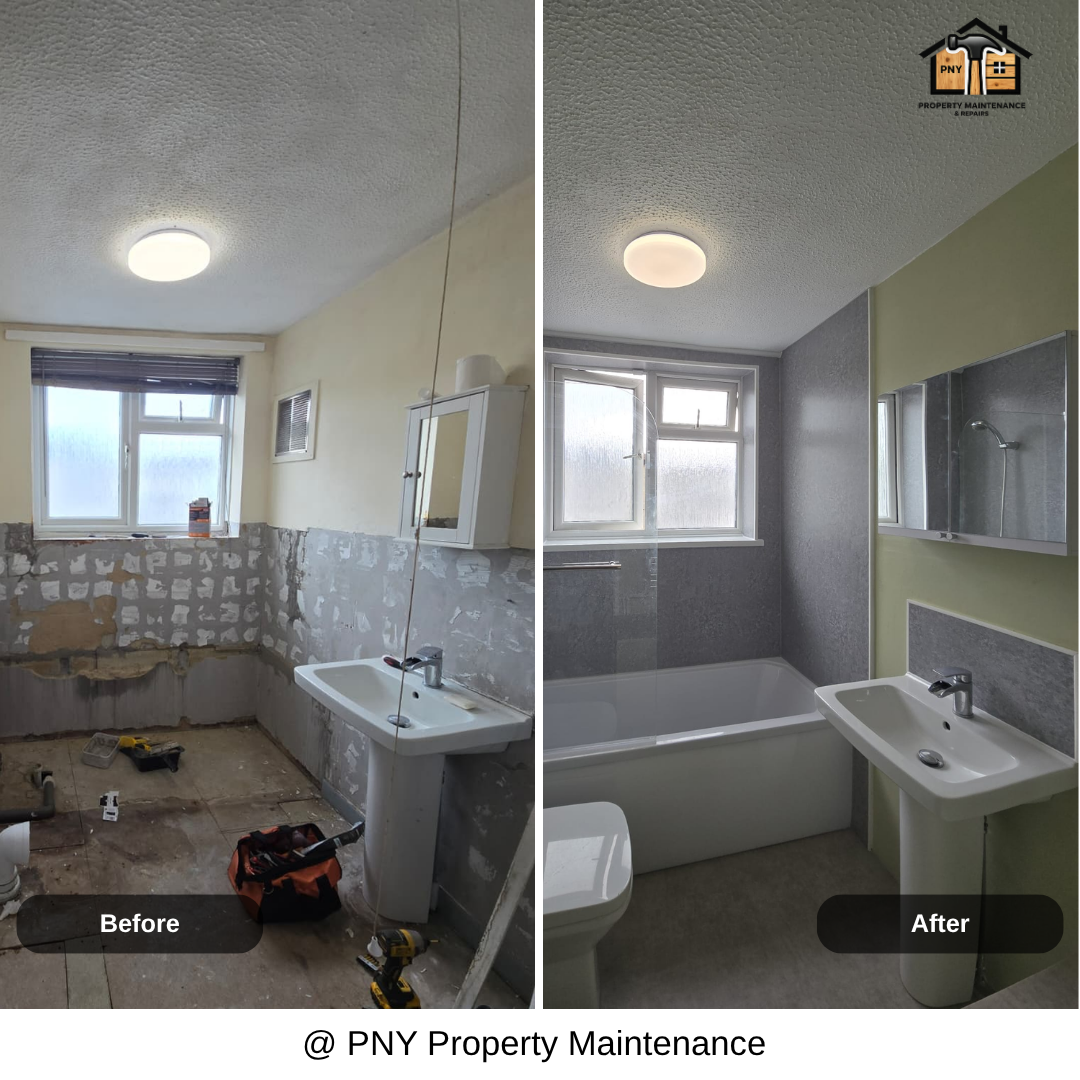 Bathroom renovation before and after